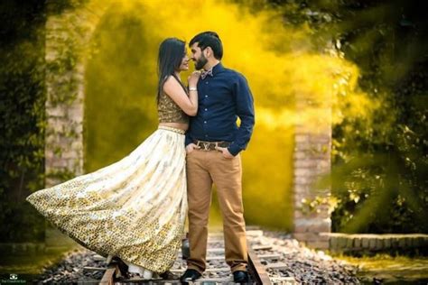 Couple With Yellow Background Indian Wedding Photography Couples Pre