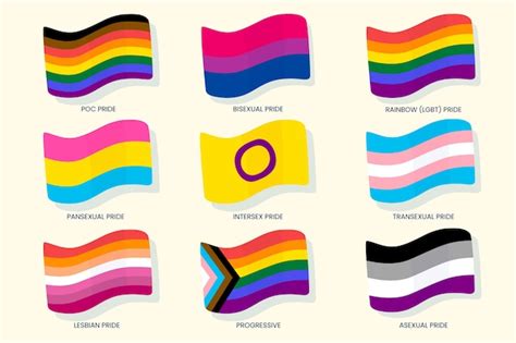 free vector pride month hand drawn flat lgbt flags