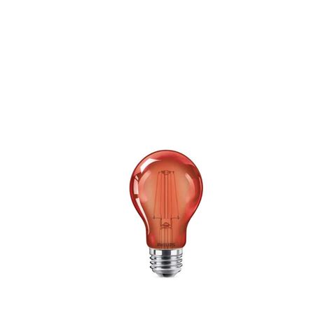 Philips 60 Watt Equivalent A19 Non Dimmable Red Led Colored Glass Light