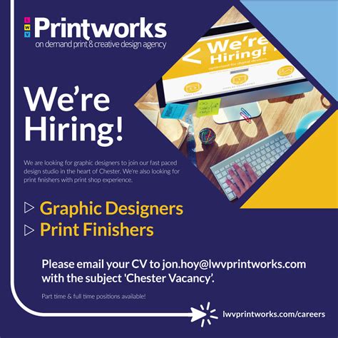 Millions customers found hiring poster templates &image for graphic design on pikbest. Printworks Chester are hiring: Graphic designer & print ...