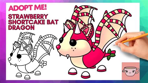 How To Draw Strawberry Shortcake Bat Dragon Pet Roblox Adopt Me