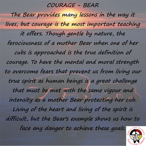 Seven Sacred Teachings Bear Courage Spirit Animal Quotes Indigenous