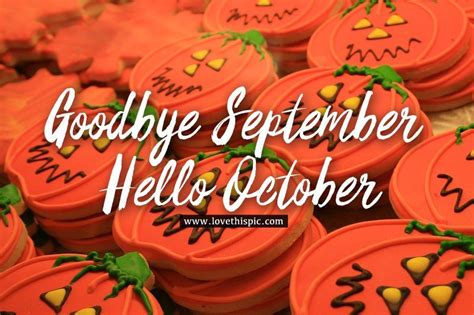 Pumpkin Cookie Goodbye September Hello October Image Goodbye September