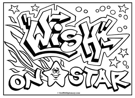 Printable Graffiti Free Coloring Page For Kids Coloring