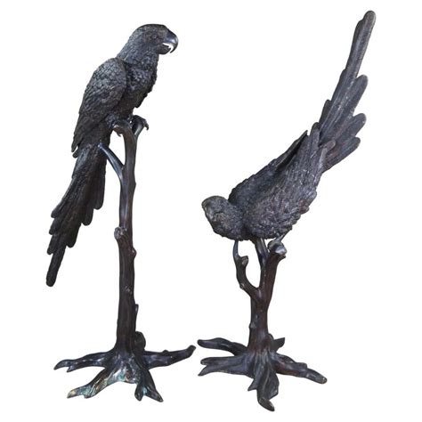 Signed Midcentury Bronze Bird Sculpture For Sale At 1stdibs