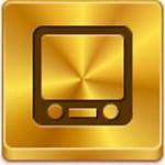 Tv Icon Gold Button Clip Clker Clipart