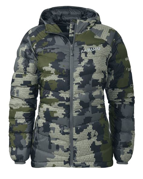 Womens Super Down Lt Hooded Jacket Verde Kuiu