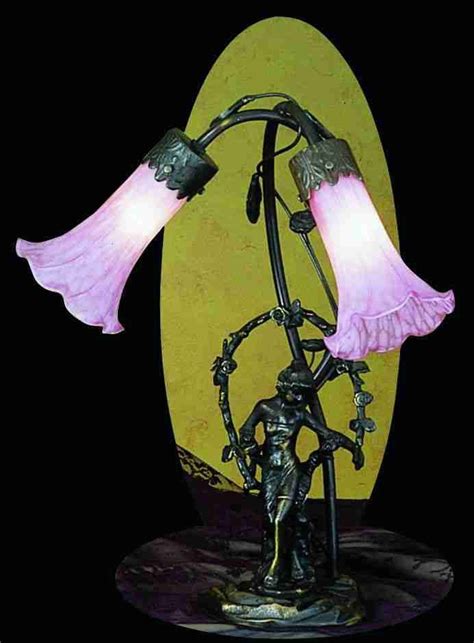 Meyda Tiffany Victorian Trellis Girl Lily 17 H Table Lamp With Bell