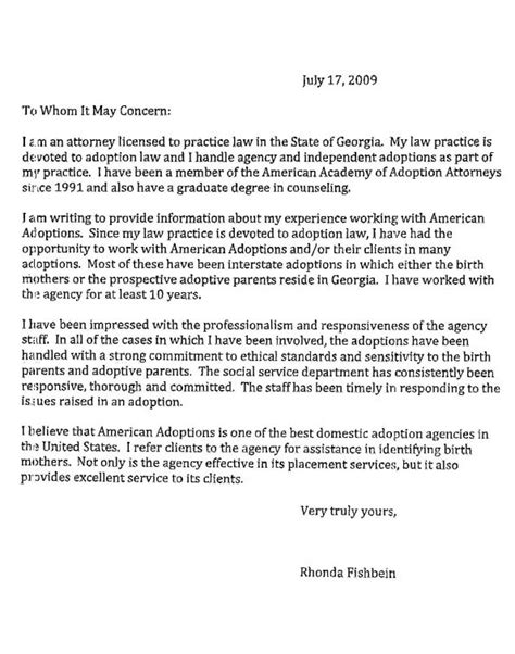 Adoption Letter Of Reference The O Guide