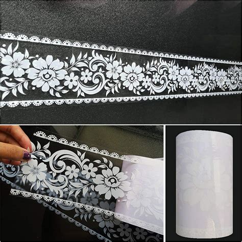 Floral Lace Wall Border Transparent Peel And Stick Wallpaper Mirror