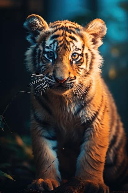 Premium Ai Image Tiger Baby Portrait