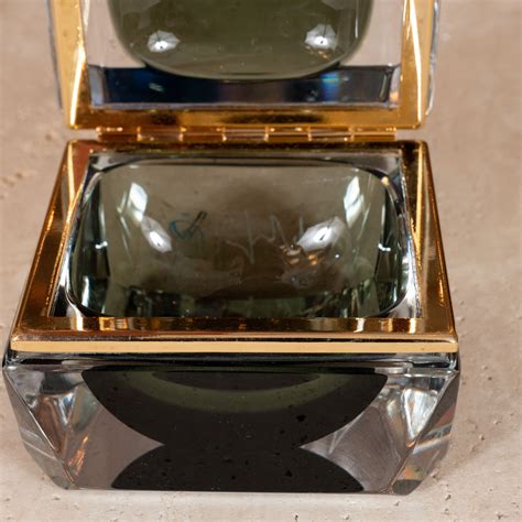 Small Faceted Square Murano Glass Box Boxes John Salibello