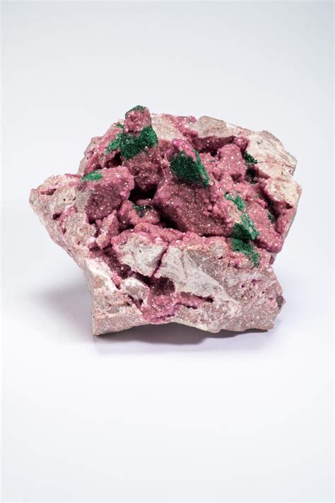 Cobaltoan Dolomite With Cobaltoan Calcite And Malachite Natural