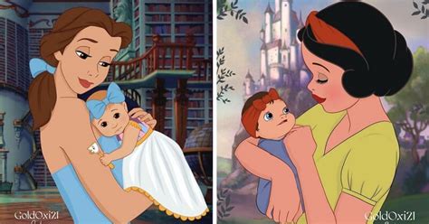 Russian Artist Gives Classic Disney Princesses Modern Mom Makeovers