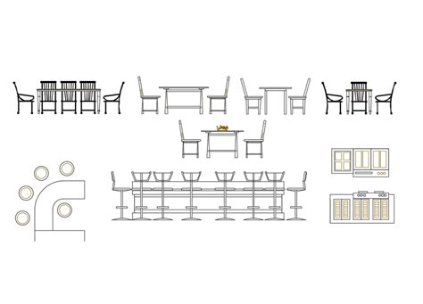 Miscellaneous Dining Area Dining Tables Elevation Cad Blocks Details Dwg File Cadbull