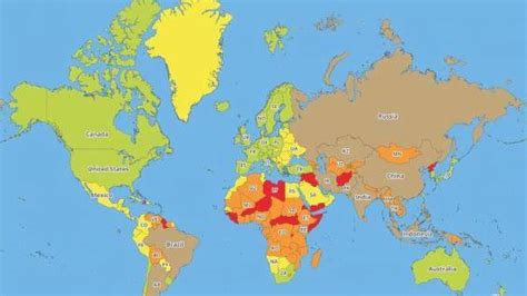 A Map Of The Most Dangerous Countries In The World Maps