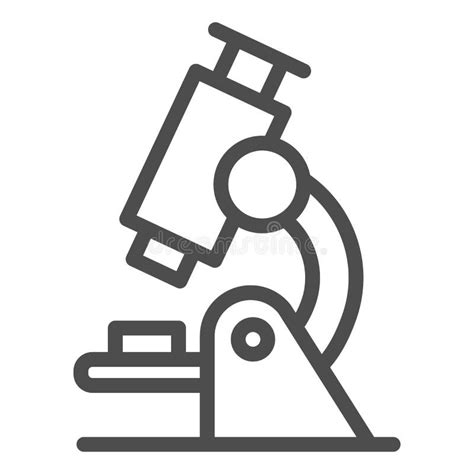 Línea De Microscopio Icono Concepto Educación Bioquímica Y Equipo De