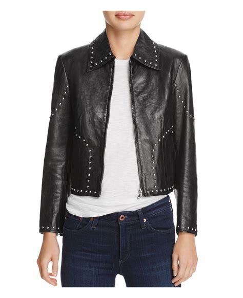 Lyst Frame Studded Leather Jacket In Black