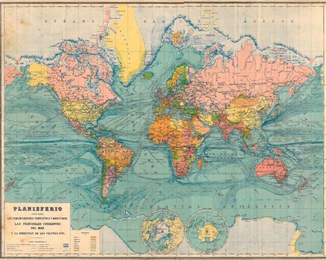 Antique World Map 1929 Very Large 26 By 21 Inches Etsy Antique