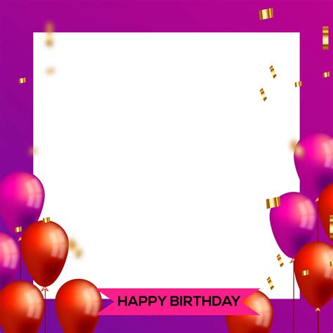 Birthday Congratulations Photo Frame Design With Balloons 20574427 Png