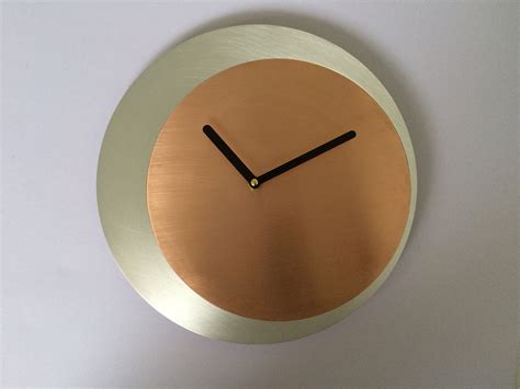 Round Wall Clock Minimalist Real Copper Wall Clock Handmade Etsy