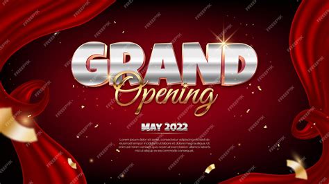 Premium Vector Grand Opening Ceremony Banner With Red Silk And Ribbon