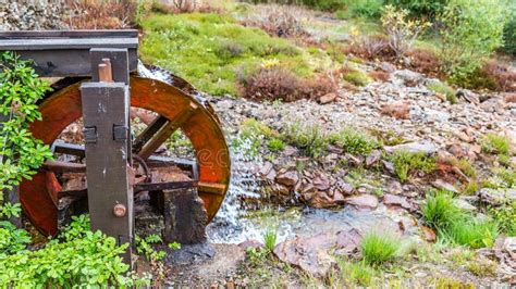Iron Water Wheel In Wales Uk Stock Image Image Of Copper Stream
