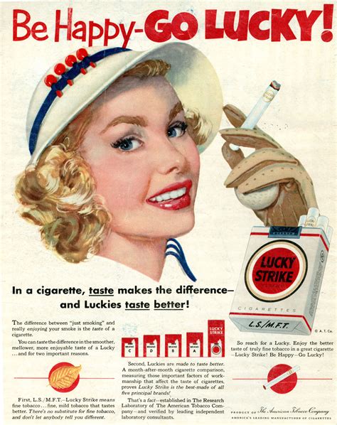 Be Happy Go Lucky The Appeal Of Vintage Lucky Strike Tobacco Ads