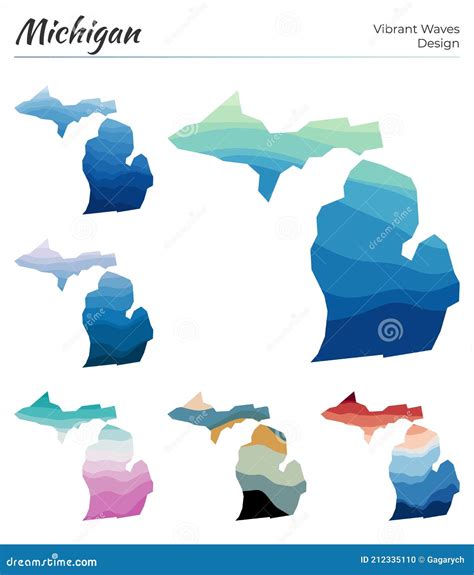 Set Of Vector Maps Of Michigan Stock Vector Illustration Of Nature