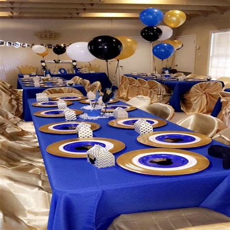 Royal Blue And Gold Prince Themed Ba Girl Baby Shower Decorations