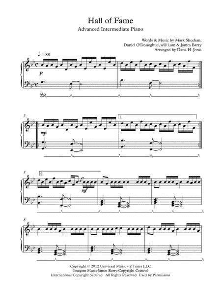 Hall Of Fame For Advanced Intermediate Piano Sheet Music Pdf Download Coolsheetmusic Com