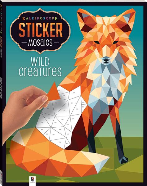 Kaleidoscope Sticker Mosaics Wild Animals Books Adult Colouring