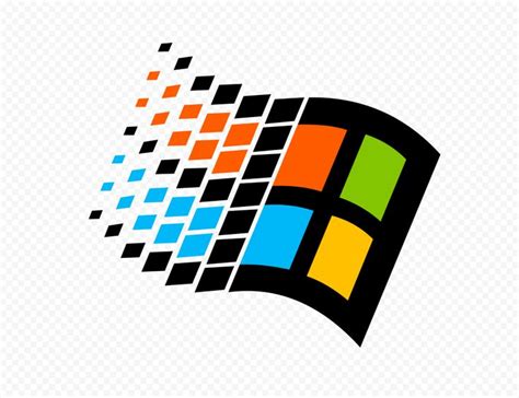 The Windows Logo Is Shown In Black And Orange With Squares Coming Out
