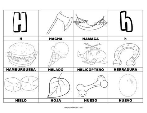 Dibujos A Lápiz Con Letra H Momento De Aprender Con Los Peques