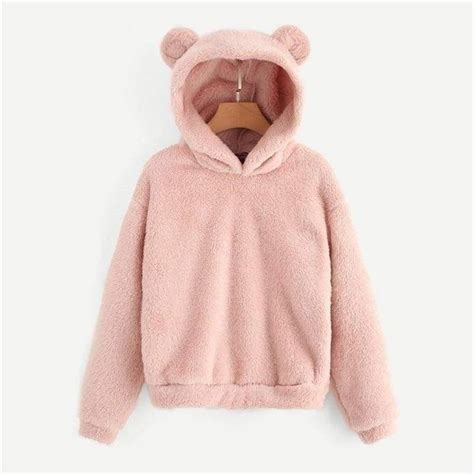 Teddy Hoodie Bears Ears Solid Just For You In 2020 Casual Sweatshirt