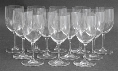 Set Of Six Moser Crystal Cut Wine Glasses Stemware Saint Louis Baccarat