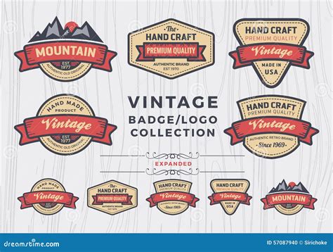 Set Of Vintage Badgelogo Design Retro Badge Design For Logo Stock