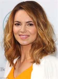 Kara Tointon Stands Out In Smart And Vibrant Orange And White Outfit