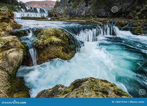 Beautiful Strbacki Buk Waterfall In Una Parkbosnia Stock Photo Image