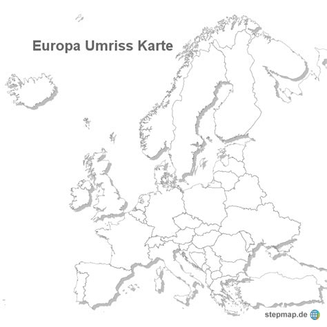Umriss deutschland zum ausdrucken : StepMap - Europa Umriss Karte - Landkarte für Europa