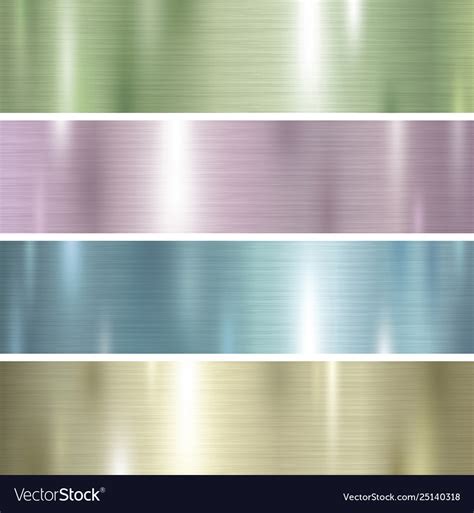 Set Pastel Color Metal Texture Background Vector Image