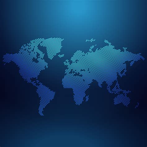 Blue World Map In Wavy Style Vector Download Free Vector Art Stock