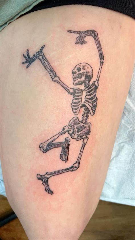 Dancing Skeleton Tattoo In 2023 Tattoos Skeleton Tattoos Earthy Tattoos