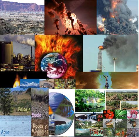 Nuestro Ecosistema Ambiental Collage Del Impacto Positivo Y Negativo