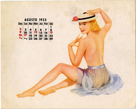 vintage rare pin up calendar 1953