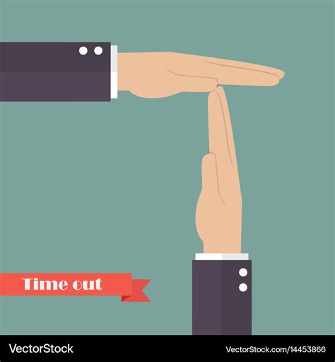 Timeout Signal Hand Royalty Free Vector Image Vectorstock