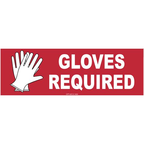 Gloves Required Floor Tape Stop