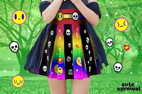 Kidcore Skirt Goth Dress Rainbow Clothes Kawaii Girl Clothes Kawaii