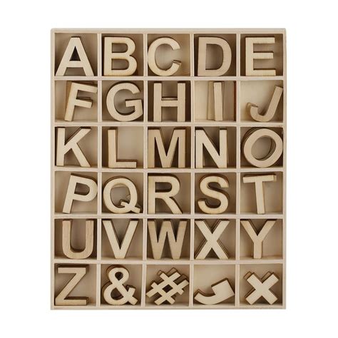 Pack Wooden Alphabets Wooden Alphabet Arts And Crafts Stationery Craft