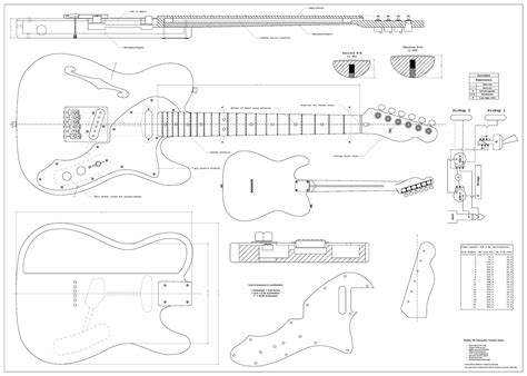 Fender Telecaster Thinline 69 Guitar Plans To Make This Guitar Etsy